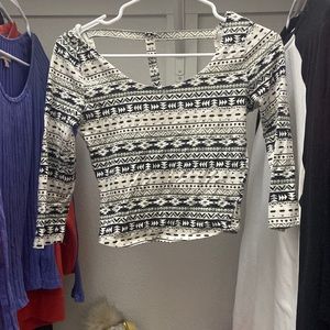 Aztec print crop top